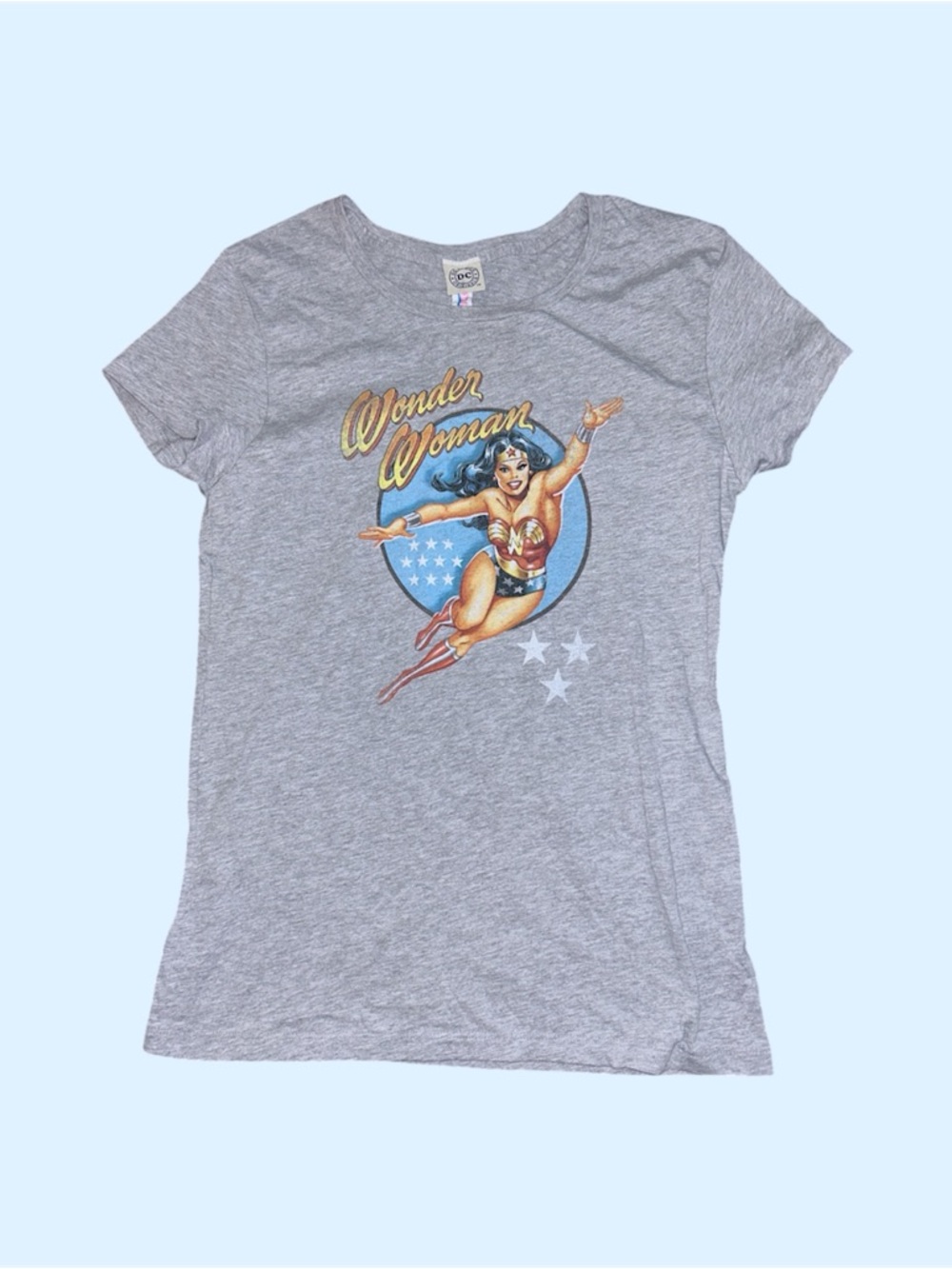 DC Comics Wonder Woman Tee - Gray with Red, Blue, Gold Accents